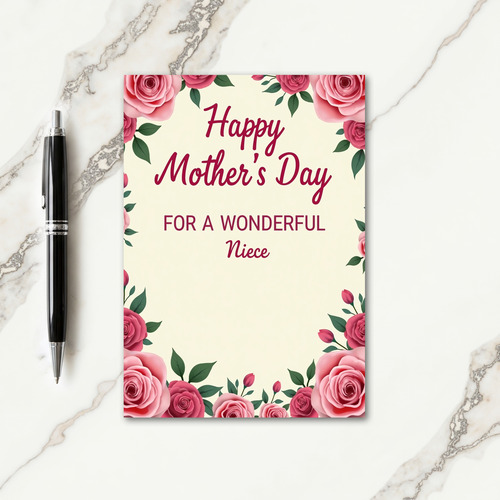 Crimson Happy Mothers Card