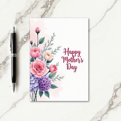 Crimson Happy Mothers Day Card