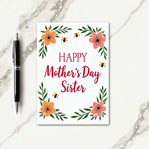 Crimson Happy Sister Day Card