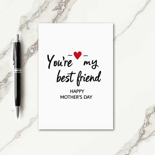 Crimson Heart Best Friend Card