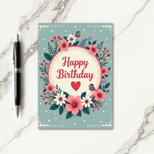 Crimson Heart Birthday Card