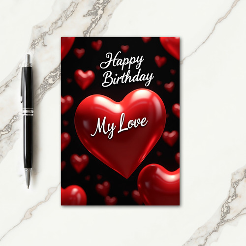 Crimson Heart Birthday Love Card