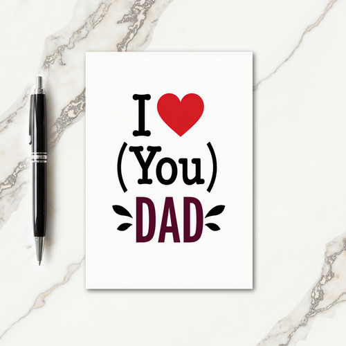 Crimson Heart Dad Fathers Day Card