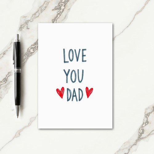 Crimson Heart Dad Love Card