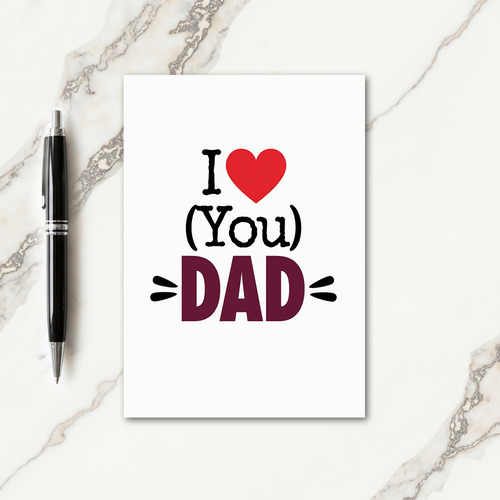 Crimson Heart Dad Tribute Card