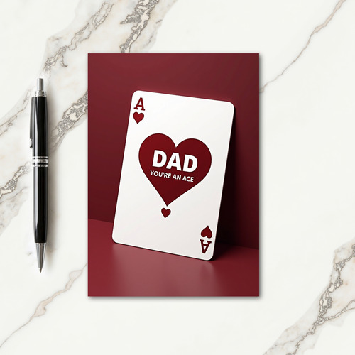 Crimson Heart Dads Day Card