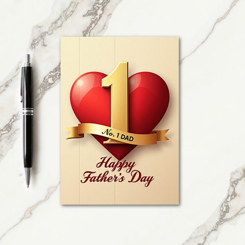 Crimson Heart Fathers Day Card