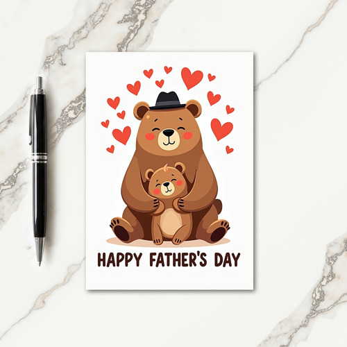 Crimson Heart Fathers Day Wish Card