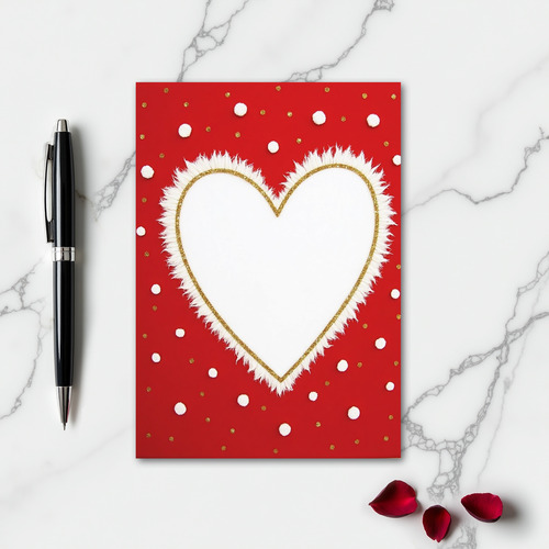 Crimson Heart Glitter Love Card
