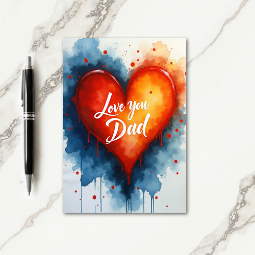Crimson Heart Love You Dad Card