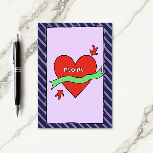 Crimson Heart Mom Card