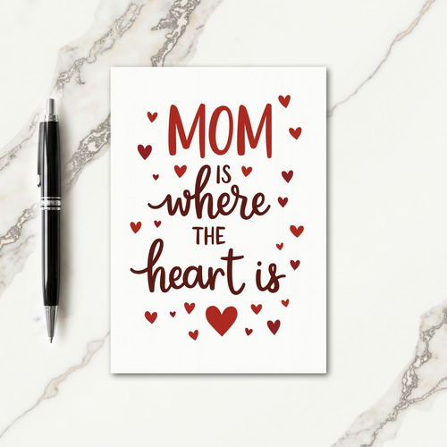 Crimson Heart Mom Love Card