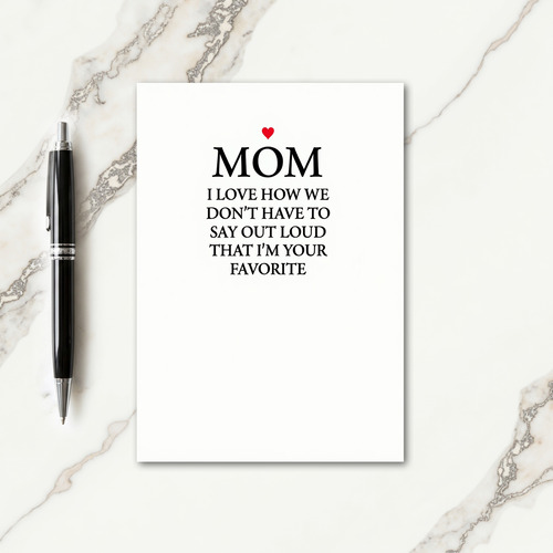 Crimson Heart Mom Message Card