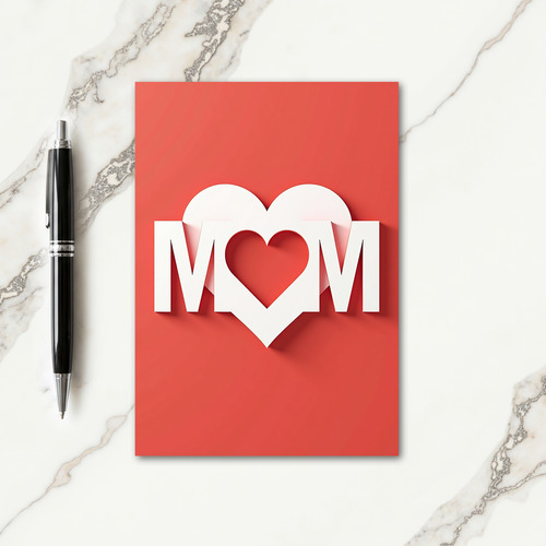 Crimson Heart Mom Mothers Day Card