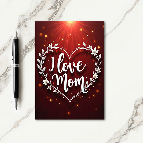 Crimson Heart Moms Day Card