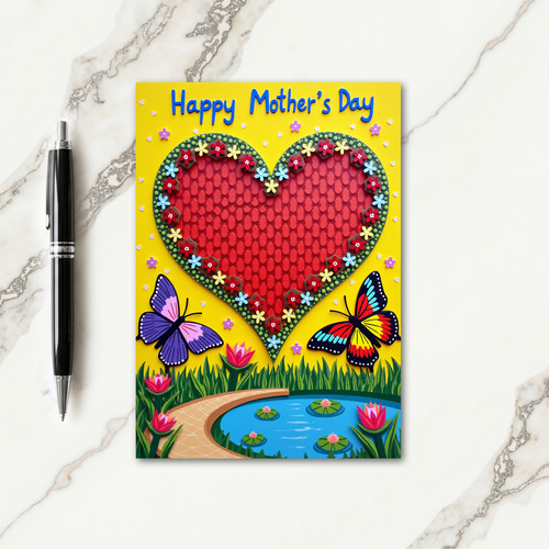 Crimson Heart Mothers Day Art Card