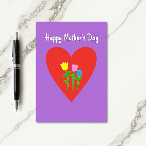 Crimson Heart Mothers Day Floral Card