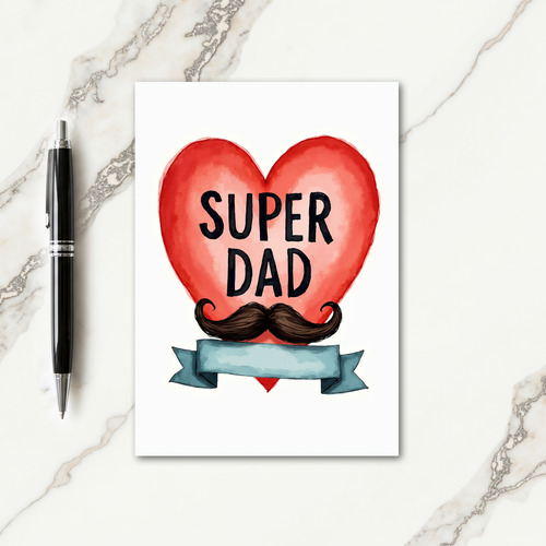 Crimson Heart Super Dad Card