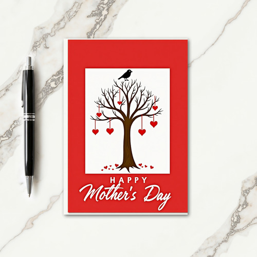 Crimson Heart Tree Scene Card