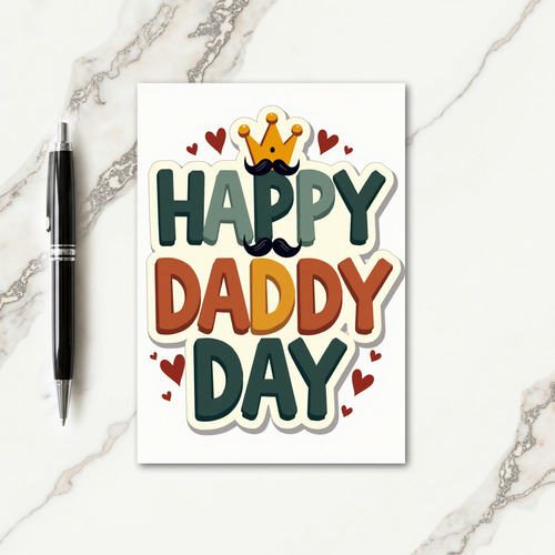 Crimson Hearts Daddy Day Card