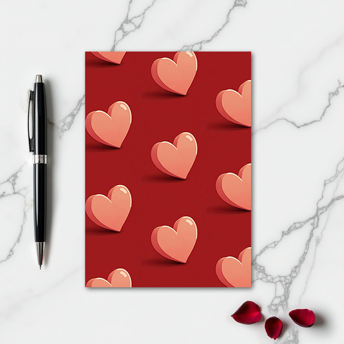 Crimson Hearts Love Filled Card