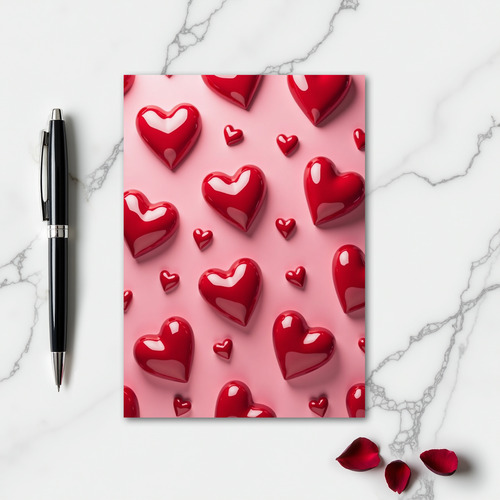 Crimson Hearts Love Greeting Card