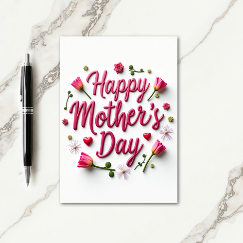 Crimson Hearts Mothers Card