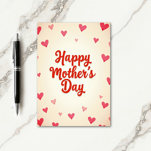Crimson Hearts Mothers Day Card