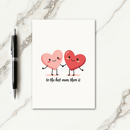 Crimson Hearts Mum Message Card