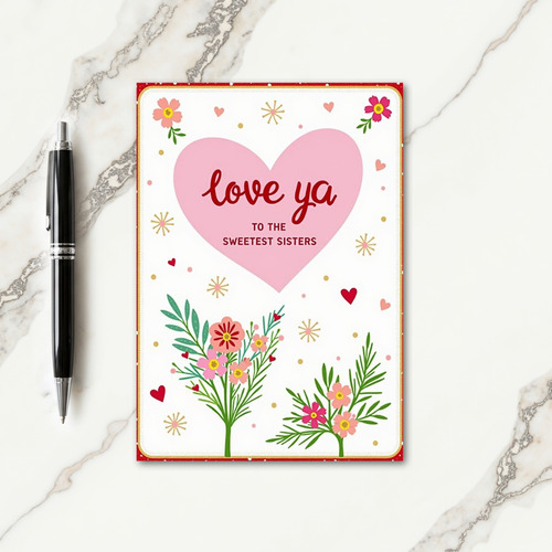 Crimson Hearts Sisters Card