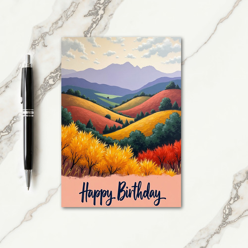 Crimson Hills Birthday Card