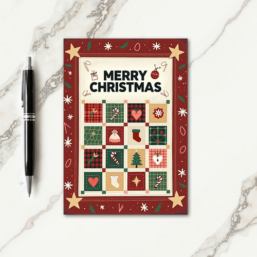 Crimson Holly Christmas Card