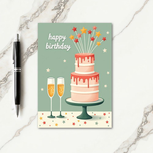 Crimson Icing Birthday Card