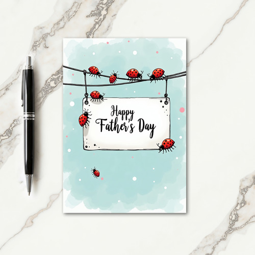 Crimson Insect Fathers Day Card