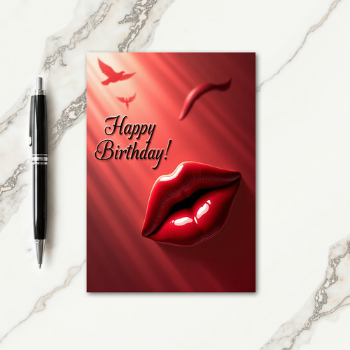 Crimson Kiss Birthday Card