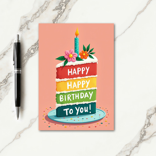 Crimson Layered Birthday Card