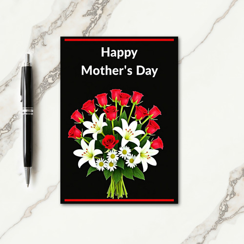 Crimson Line Floral Card