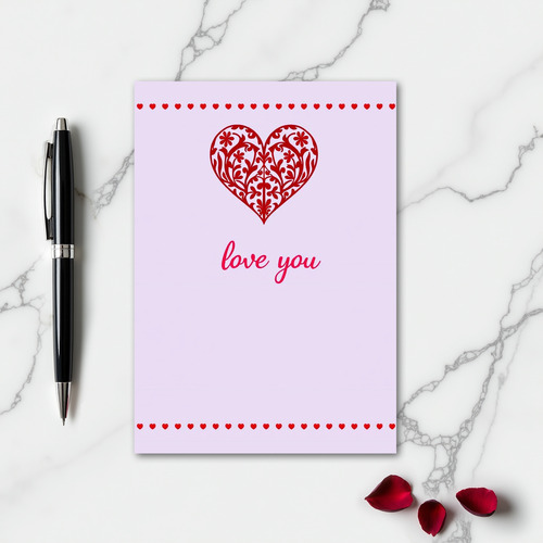 Crimson Love Glitter Texture Card