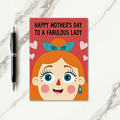 Crimson Mom Portrait Card