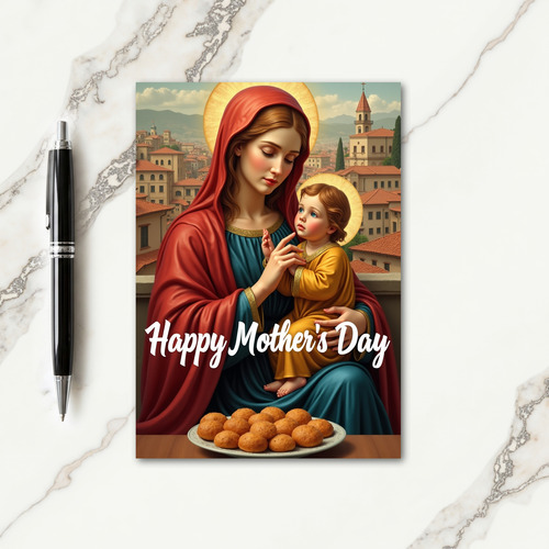 Crimson Mother Azure Gown Day Card