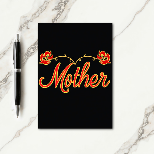 Crimson Mother Golden Script Card