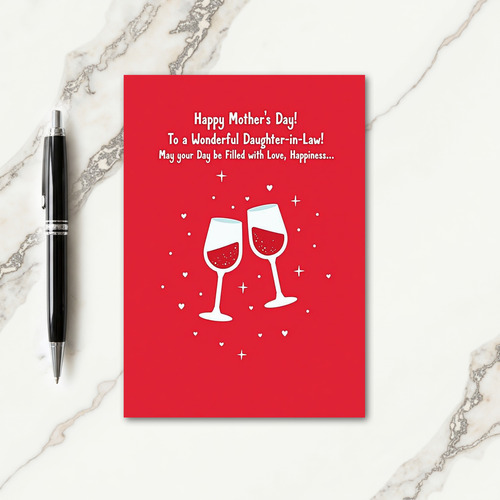 Crimson Mothers Day Bubbles Card