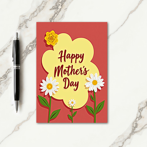 Crimson Mothers Day Cloud Card