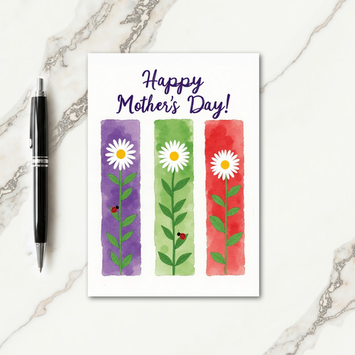 Crimson Mothers Day Daisy Card