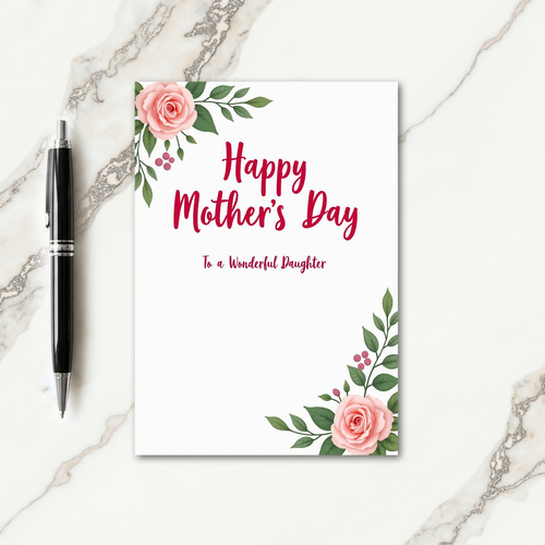 Crimson Mothers Day Daughter Card
