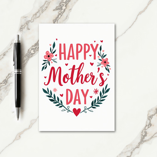Crimson Mothers Day Design Card
