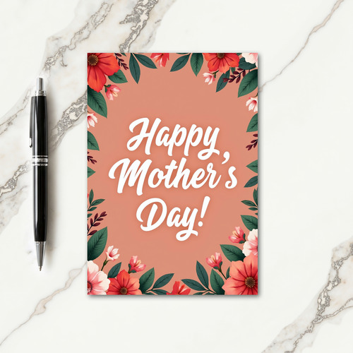 Crimson Mothers Day Flower Card
