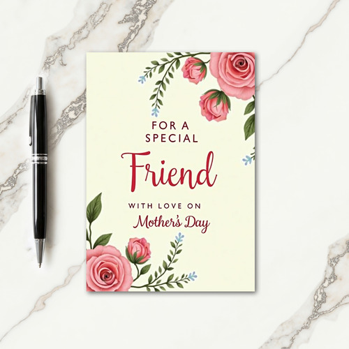 Crimson Mothers Day Friend Card