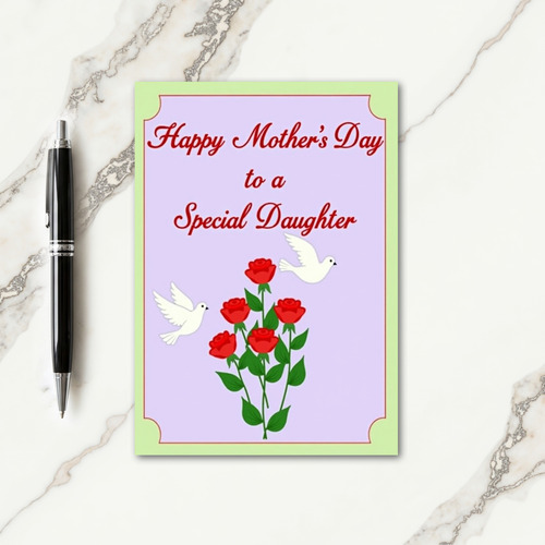 Crimson Mothers Day Greet Card