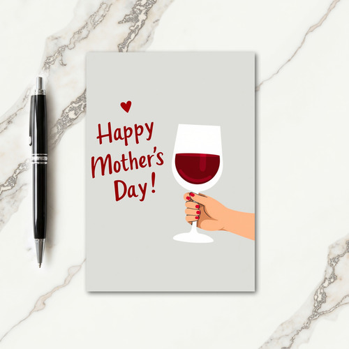 Crimson Mothers Day Heart Card
